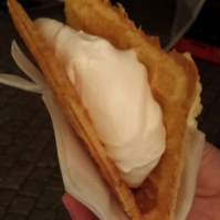 GDR waffle with vanilla cream